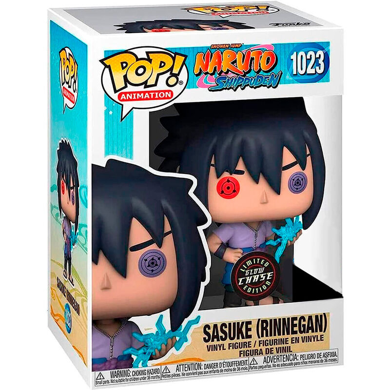 Figura Funko POP! de Sasuke Rinnegan Chase Exclusive de Naruto Shippuden en caja con ventana
