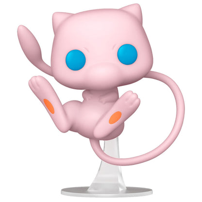 Figura Funko POP! de Mew rosa sobre soporte transparente
