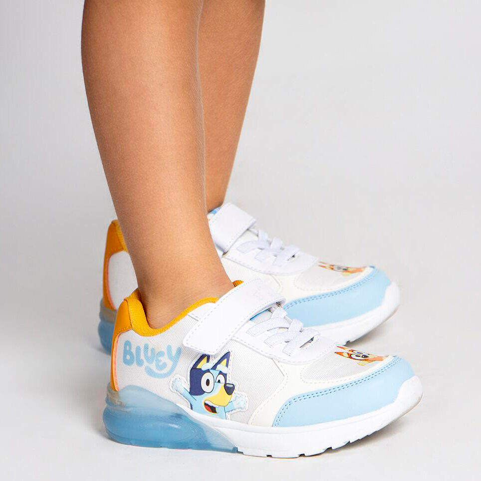 Deportivas Bluey blancas y azules con luces - 4
