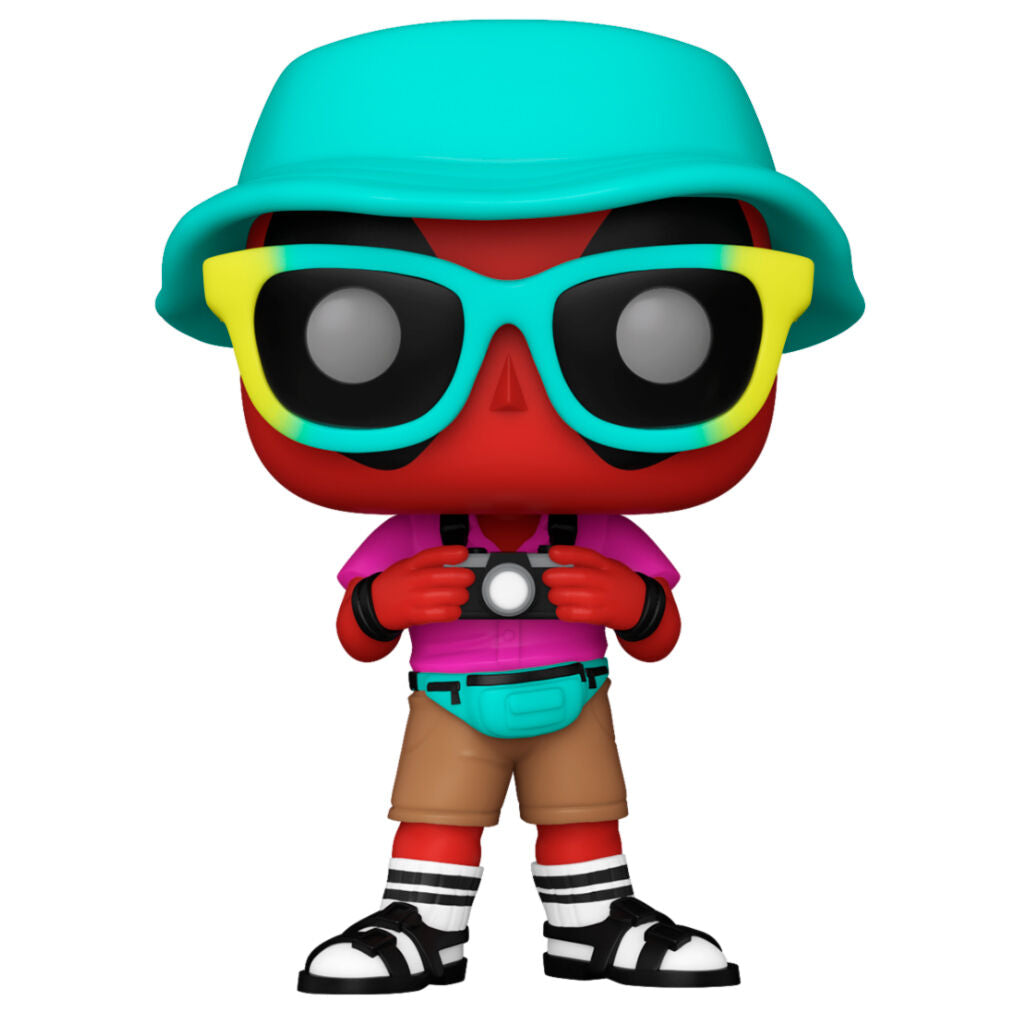 Figura Funko POP Marvel Deadpool Tourist con sombrero, gafas y cámara