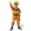 Figura de Naruto Uzumaki con atuendo naranja y gesto de victoria