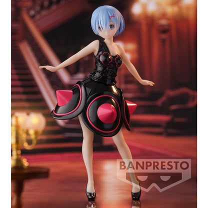 Figura de Rem de Re:ZERO con vestido negro y detalles rosas - 2