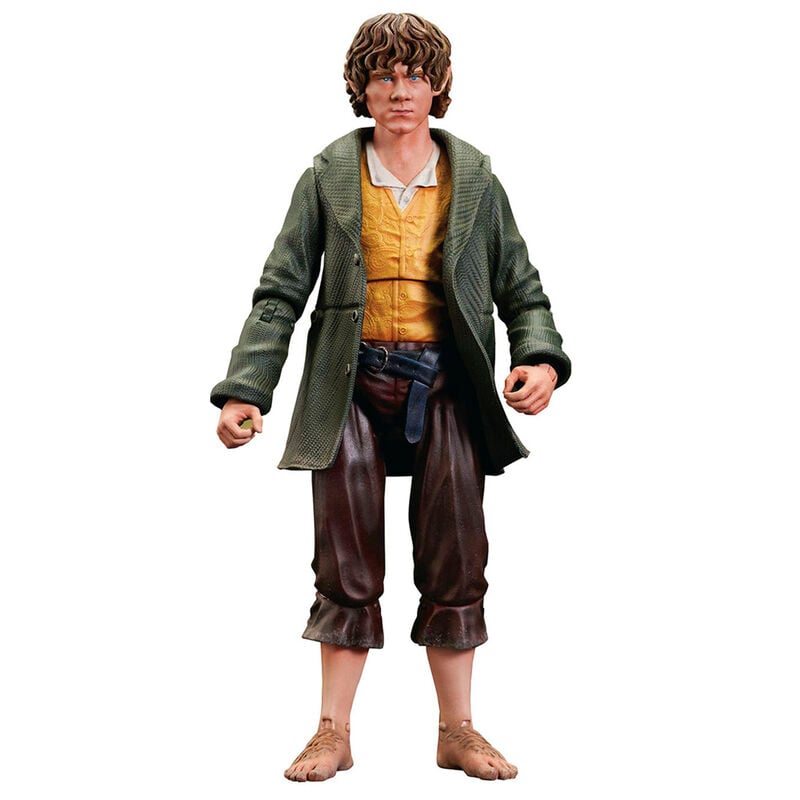 Figura articulada de Merry de El Señor de los Anillos con abrigo verde
