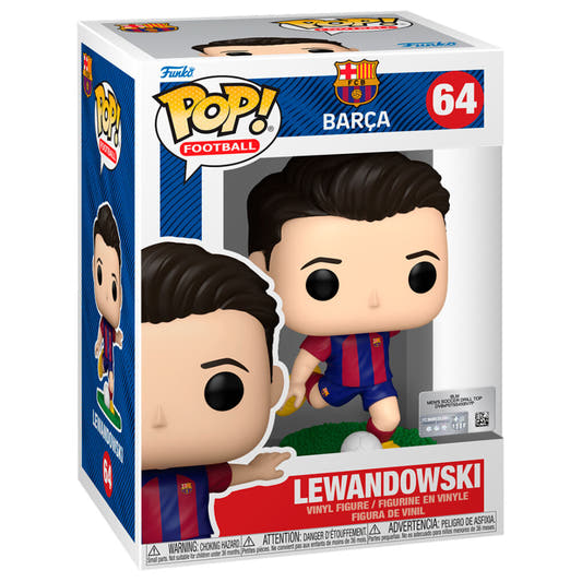 Figura Funko POP! de Lewandowski con la equipación del F.C. Barcelona y un balón - 2