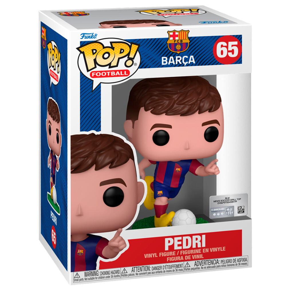 Figura Funko POP! de Pedri con el uniforme del F.C. Barcelona y un balón - 2