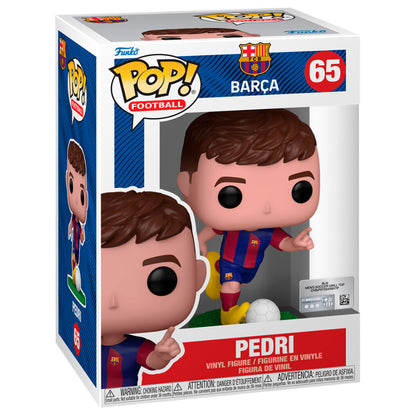 Figura Funko POP! de Pedri con el uniforme del F.C. Barcelona y un balón - 2