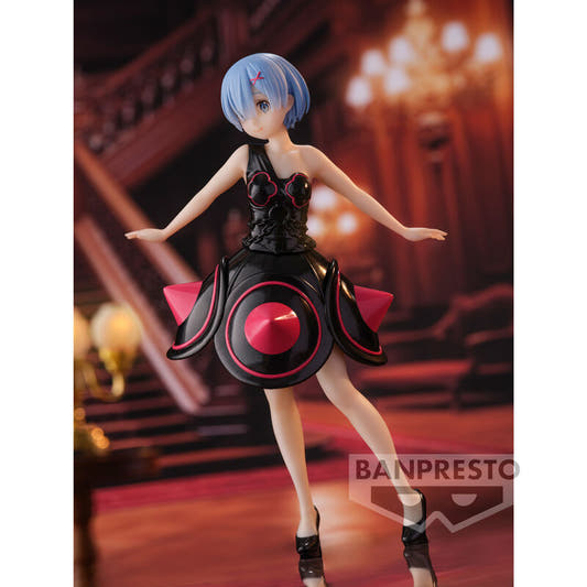 Figura de Rem de Re:ZERO con vestido negro y detalles rosas - 3