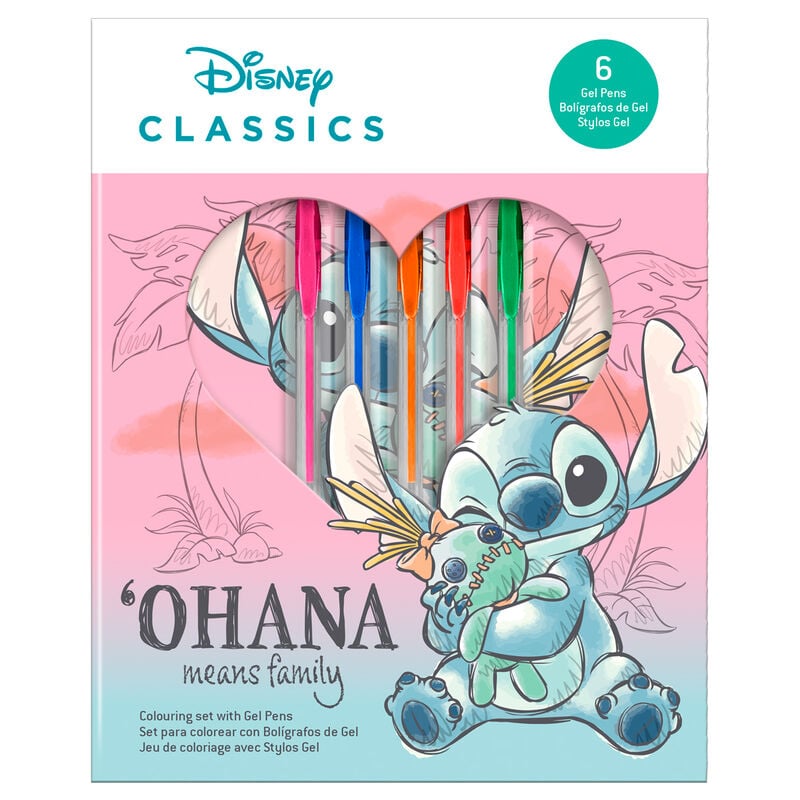 Blíster de cuaderno de actividades Stitch Disney con seis bolígrafos de gel