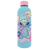 Botella azul de acero inoxidable Stitch Disney de 500 ml con tapón rosa