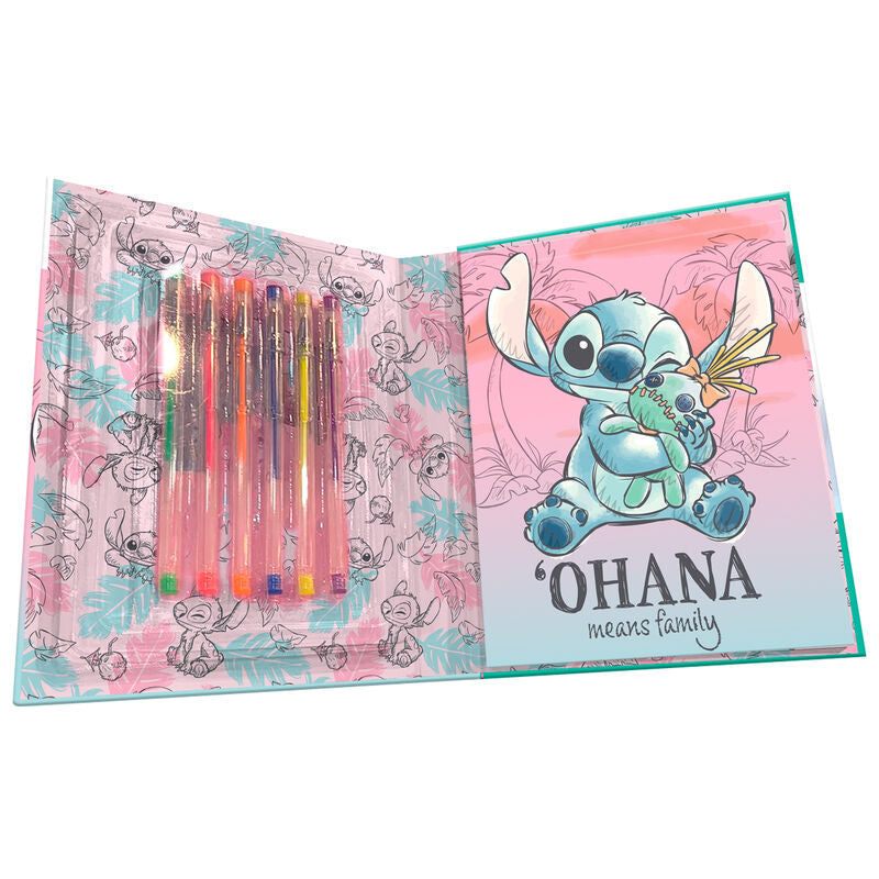 Blíster de cuaderno de actividades Stitch Disney con seis bolígrafos de gel - 2