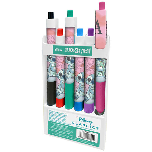 Blíster de 6 bolígrafos Stitch Disney de colores - 2