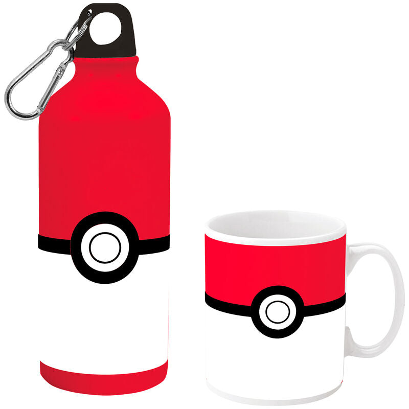 Set Pokémon con cantimplora de aluminio roja y blanca y taza cerámica a juego - 2