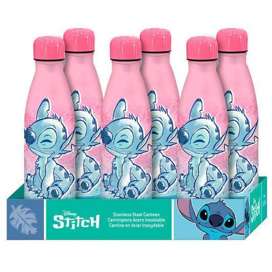 Botella de acero inoxidable Stitch Disney rosa y azul de 500 ml - 2