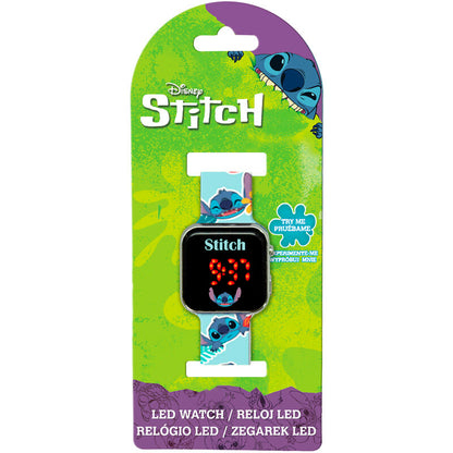 Reloj LED de Stitch Disney con correa turquesa estampada - 2