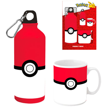 Set Pokémon con cantimplora de aluminio roja y blanca y taza cerámica a juego - 3