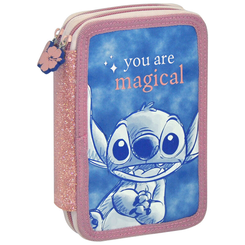 Plumier triple de Stitch Disney azul y rosa - 3