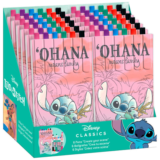 Blíster de 6 bolígrafos Stitch Disney de colores - 3