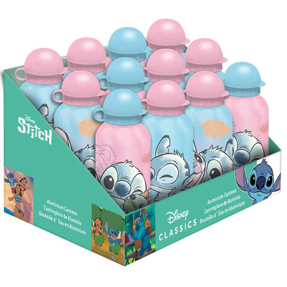 Cantimploras de aluminio Stitch Disney de 500 ml en rosa y azul