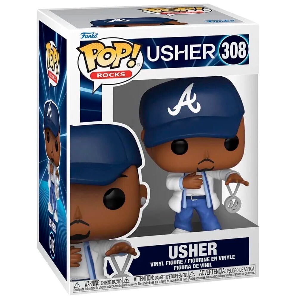 Figura Funko POP Rocks de Usher Yeah con gorra azul