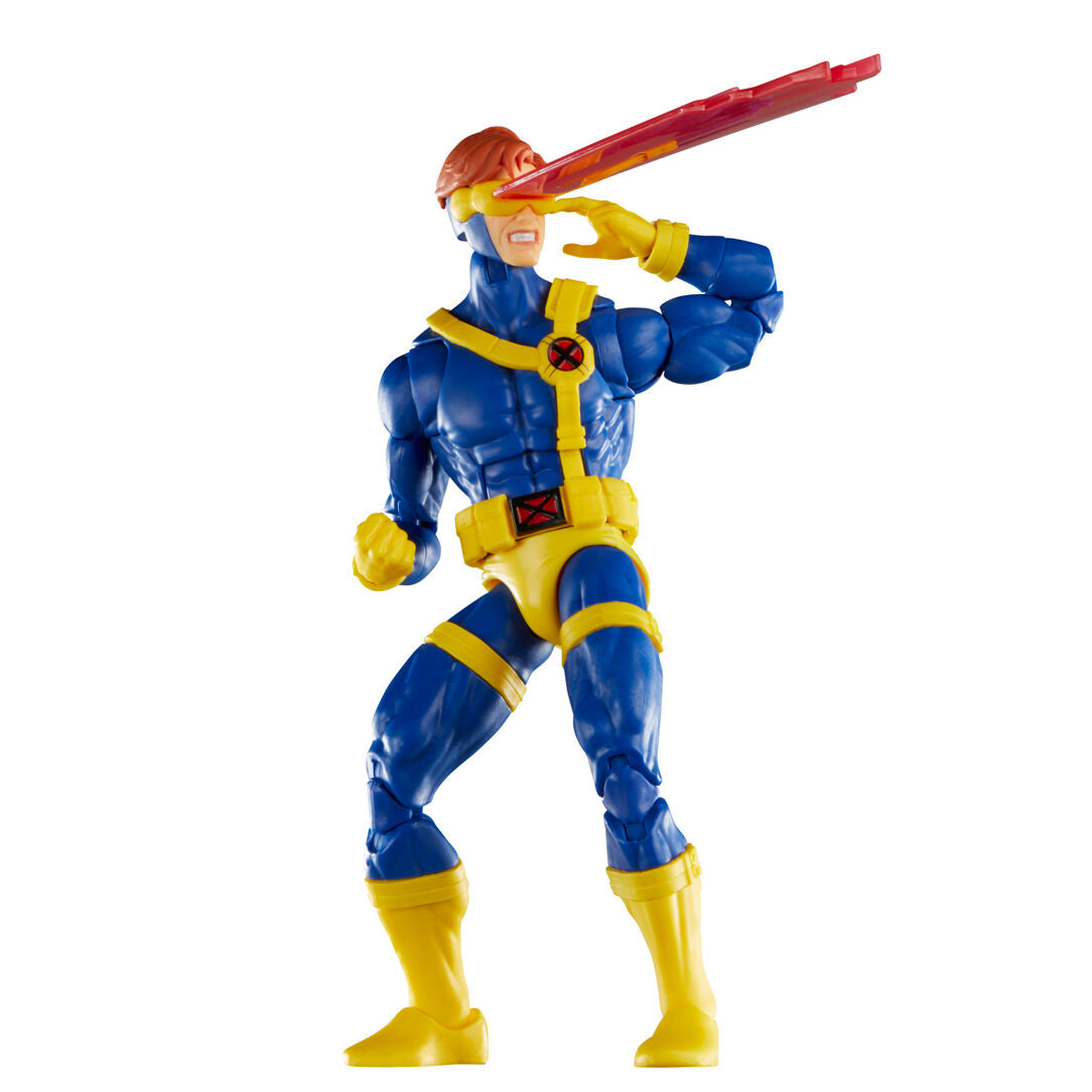 Figura articulada de Cyclops de X-Men con uniforme azul y amarillo