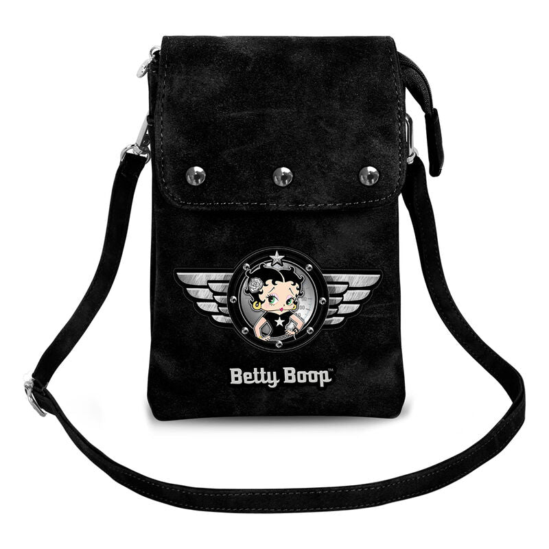 Bolso funda negro para smartphone con diseño de Betty Boop