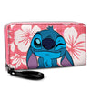 Cartera rosa de Stitch Disney con flores y tira de mano