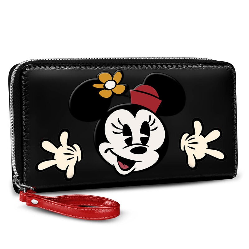 Cartera negra de Minnie Disney con asa roja