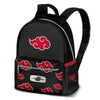 Mochila negra de Naruto con nubes rojas de Akatsuki