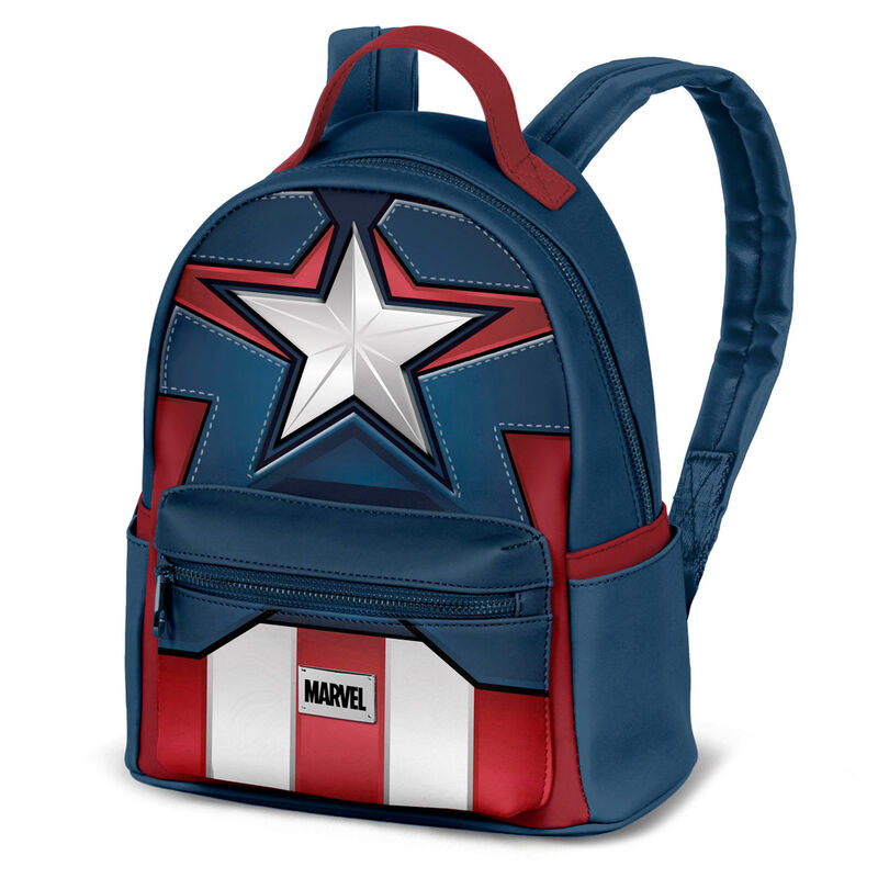 Mochila azul de Capitán América Marvel con estrella frontal