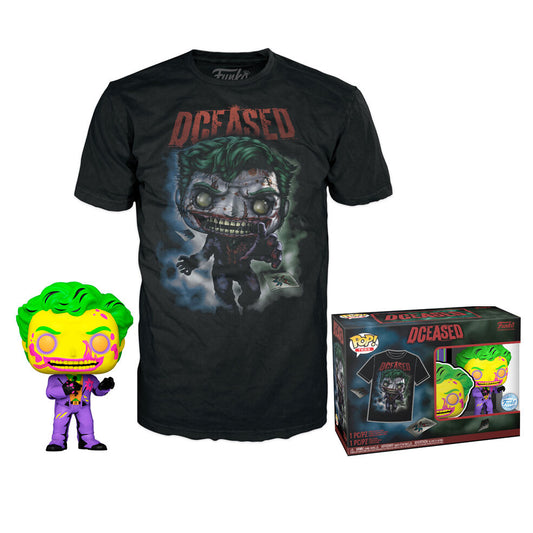 Set FUNKO POP & Tee del Joker DC Comics DCEASED con figura y camiseta negra