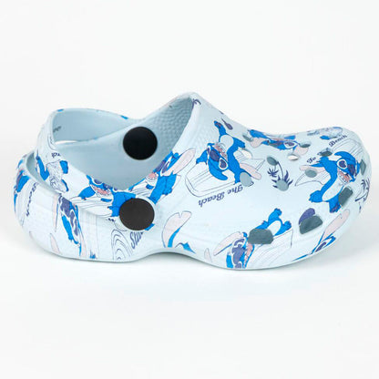Zuecos infantiles de EVA con estampado de Stitch Disney en azul y blanco - 3