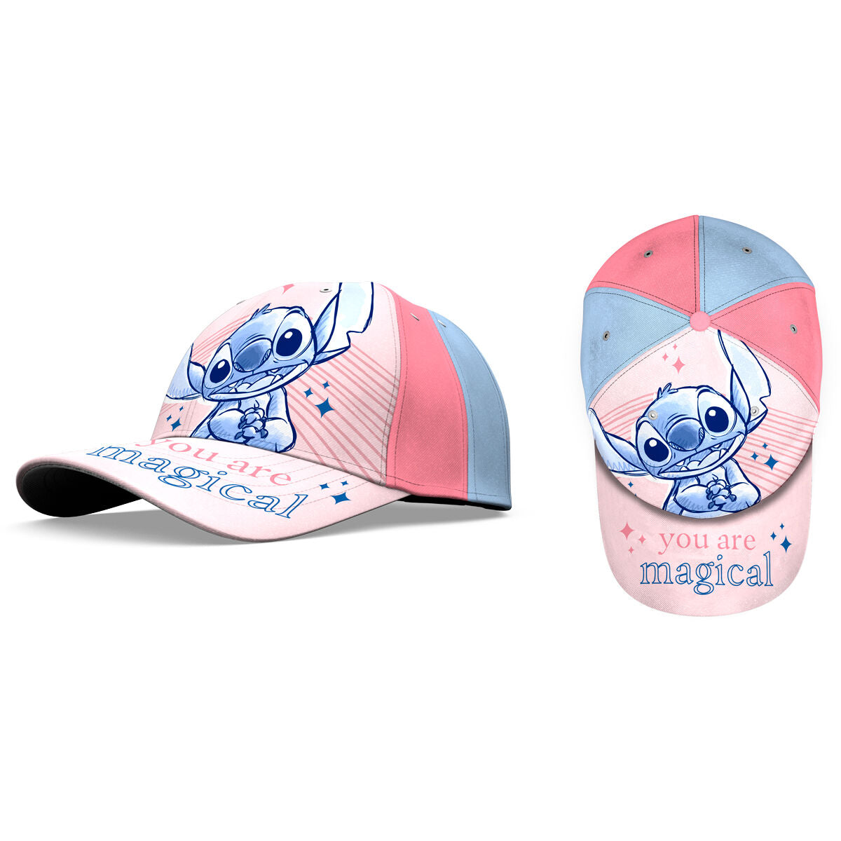 Gorras Stitch Disney surtidas en turquesa y rosa - 5
