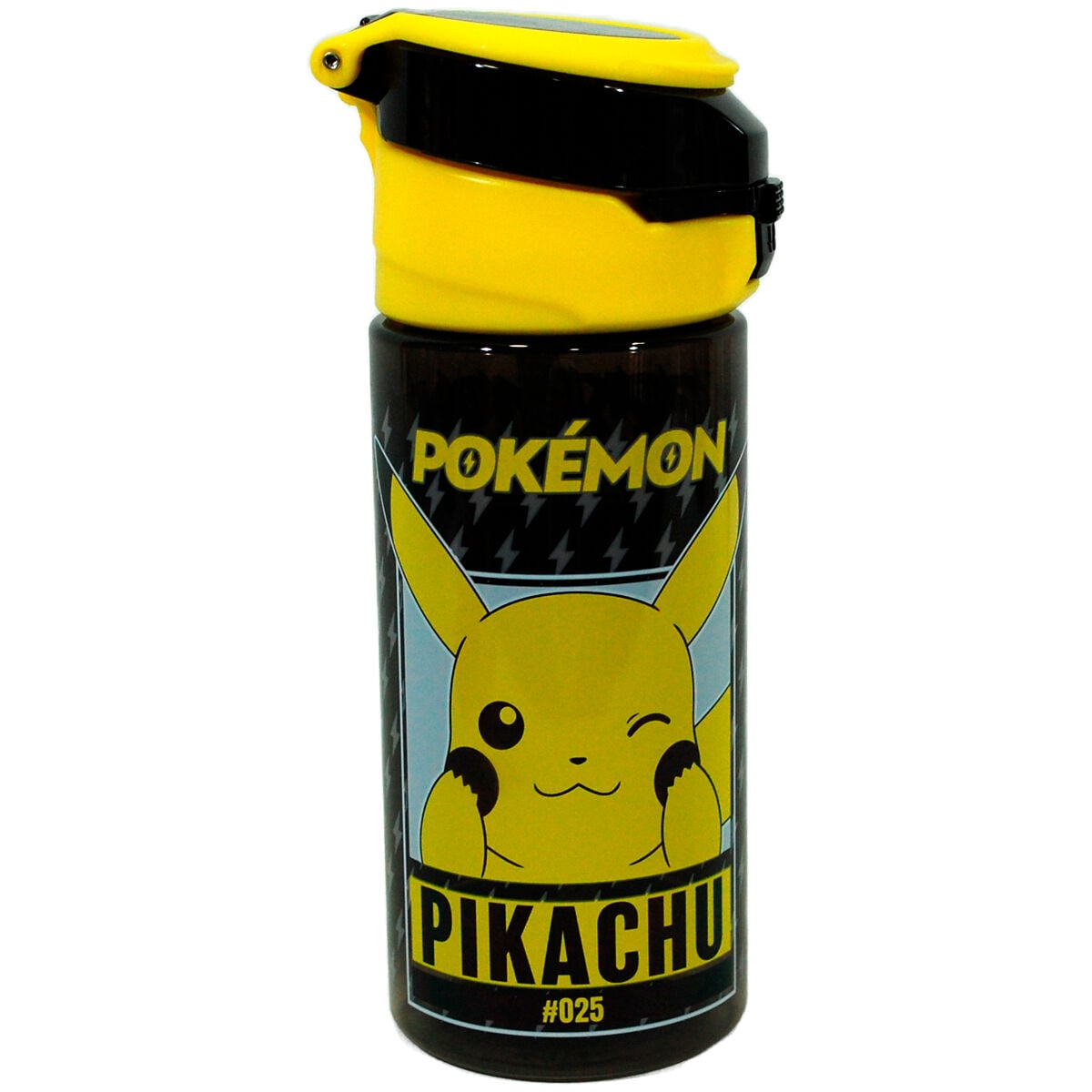 Botella Pokémon de 500 ml con diseño de Pikachu en amarillo y negro