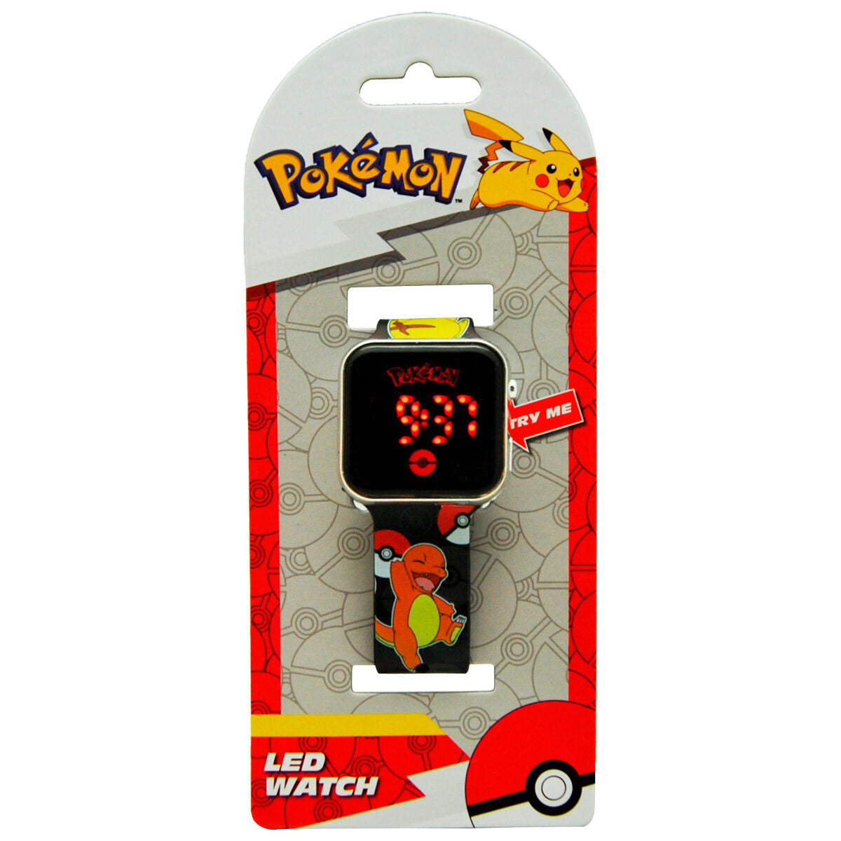 Reloj LED Pokémon con Pikachu y personajes en la correa - 3