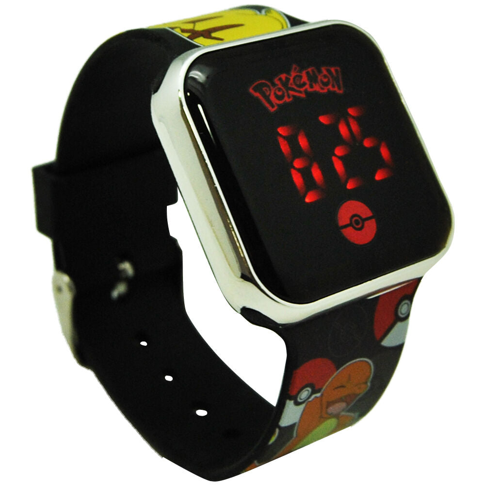 Reloj LED Pokémon con Pikachu y personajes en la correa - 4