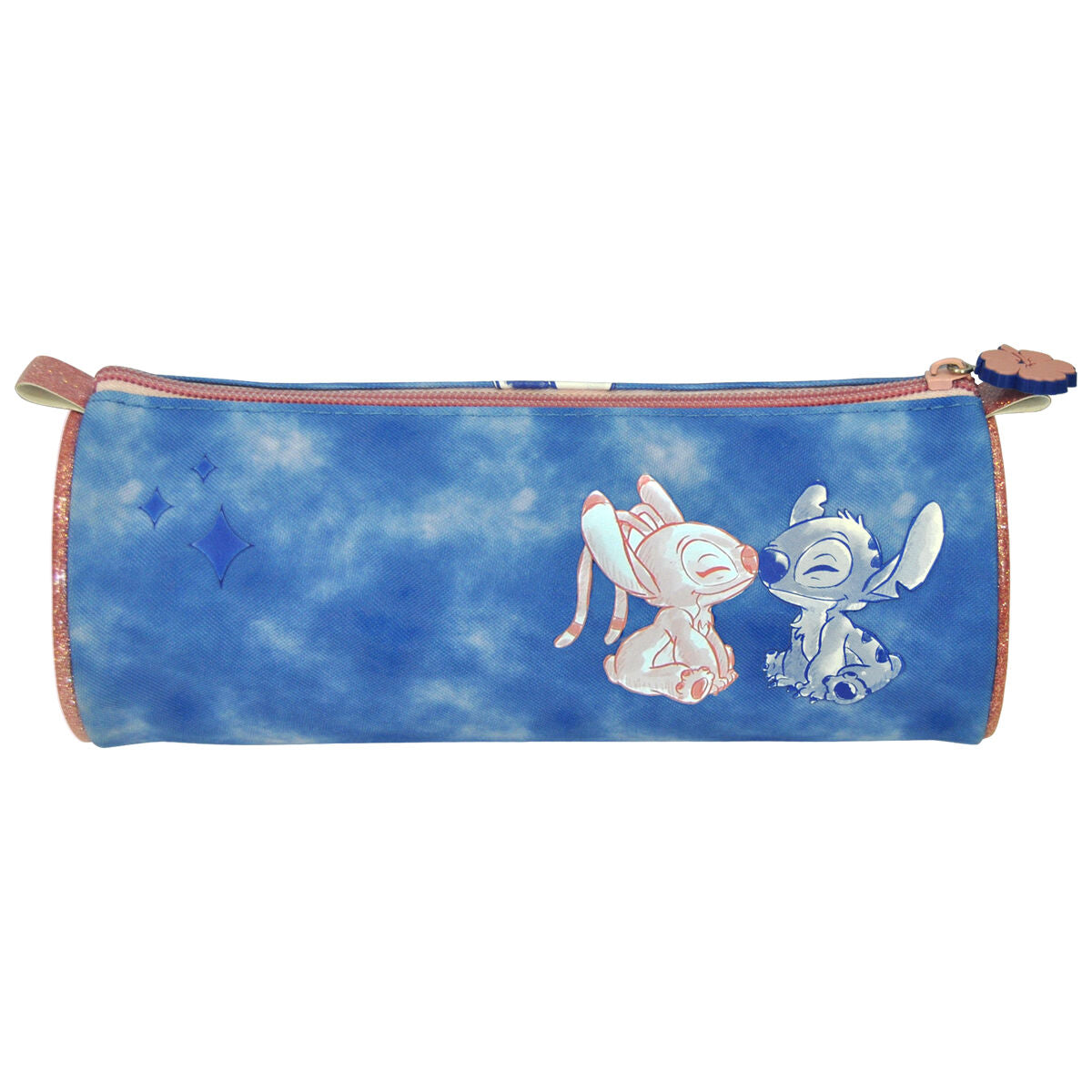 Portatodo cilíndrico azul de Stitch Disney con detalles rosa brillante - 2