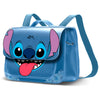 Bolso mochila bandolera azul de Stitch Disney con lengua y flores