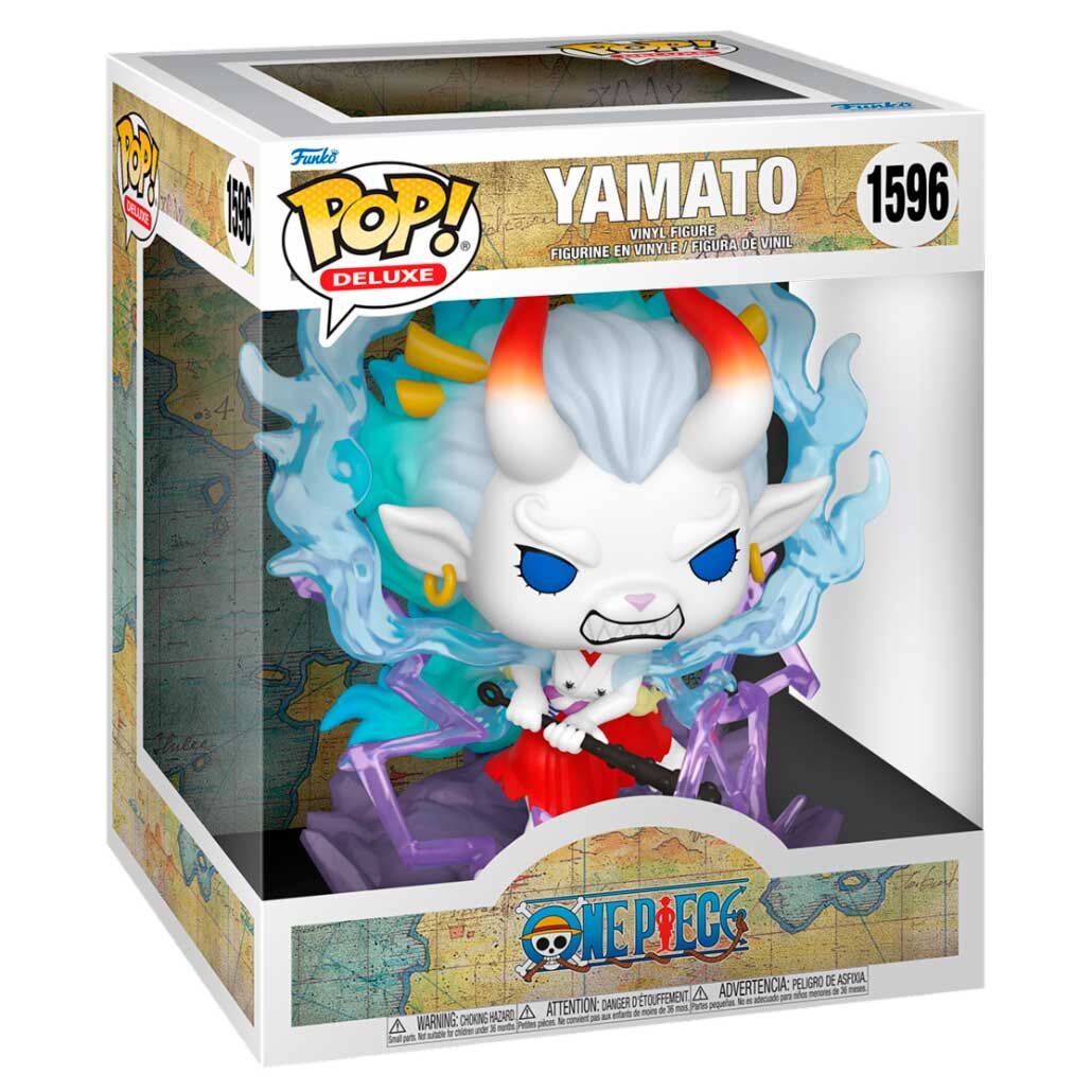 Figura FUNKO POP! Deluxe de Yamato de One Piece con efecto azul y base púrpura - 2
