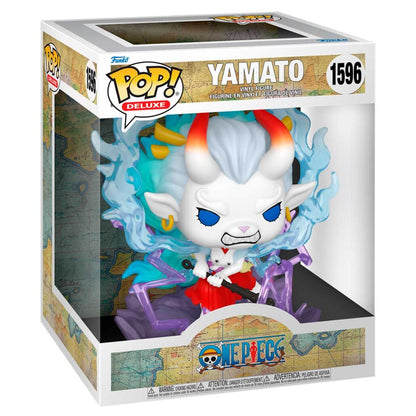 Figura FUNKO POP! Deluxe de Yamato de One Piece con efecto azul y base púrpura - 2