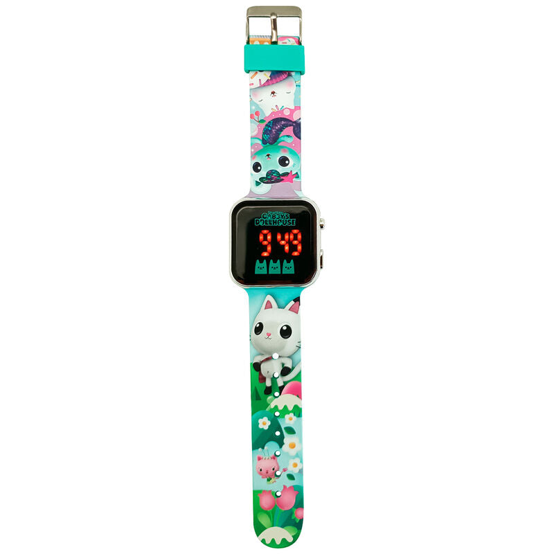 Reloj LED de La Casa de Muñecas de Gabby con correa estampada