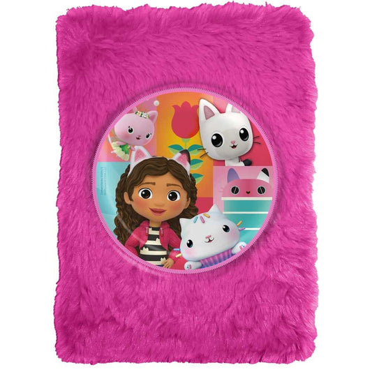 Cuaderno rosa de peluche de La Casa de Muñecas de Gabby