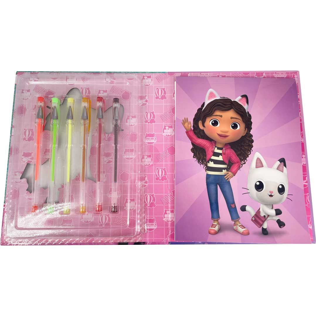 Set de papelería Gabby's Dollhouse con cuaderno y seis bolígrafos de gel - 3