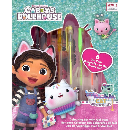 Set de papelería Gabby's Dollhouse con cuaderno y seis bolígrafos de gel