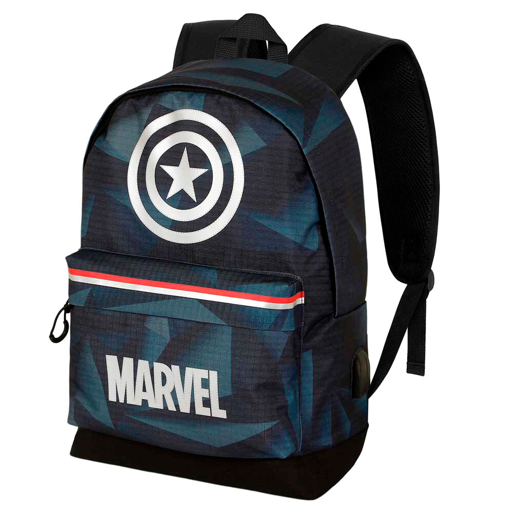 Mochila Marvel del Capitán América con escudo y bolsillo frontal - 2