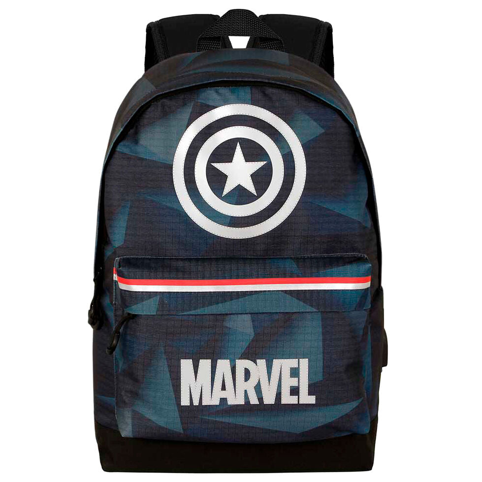 Mochila Marvel del Capitán América con escudo y bolsillo frontal
