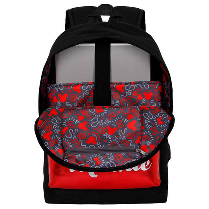 Mochila negra y roja de Minnie Disney con bolsillo delantero - 4