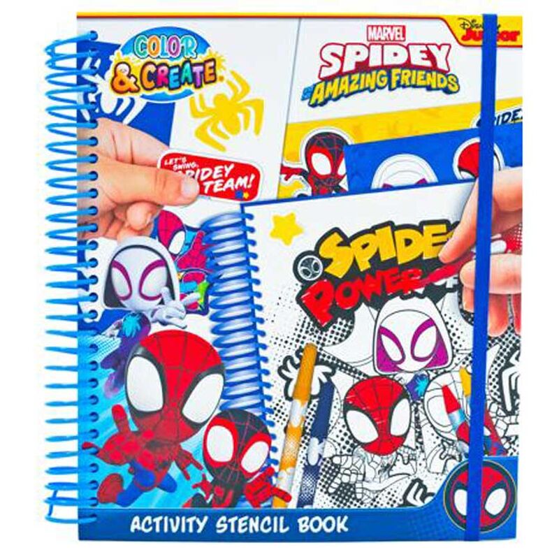 Libro de plantillas y actividades de Spider-Man Marvel con espiral
