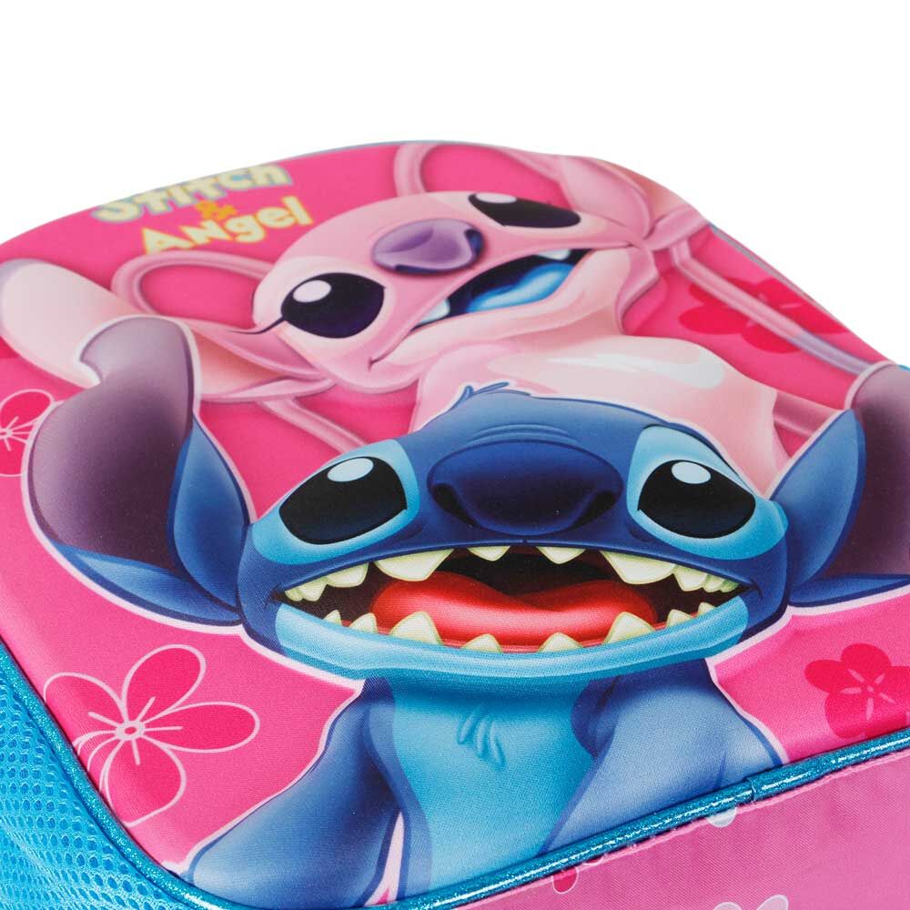 Mochila preescolar 3D de Stitch y Angel Disney en rosa y azul - 4