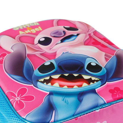 Mochila preescolar 3D de Stitch y Angel Disney en rosa y azul - 4