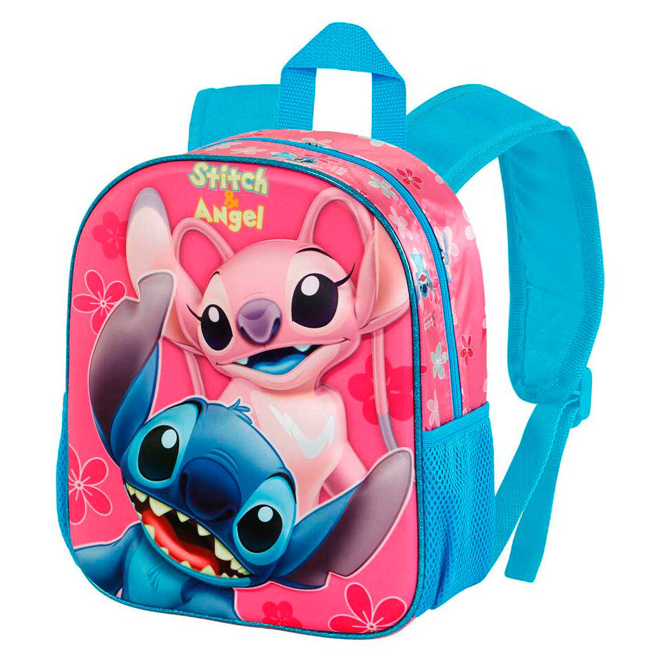Mochila preescolar 3D de Stitch y Angel Disney en rosa y azul - 2